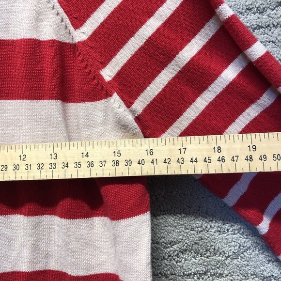 Red camel striped crewneck pullover sweater Red Tan Size Large - Picture 4 of 7